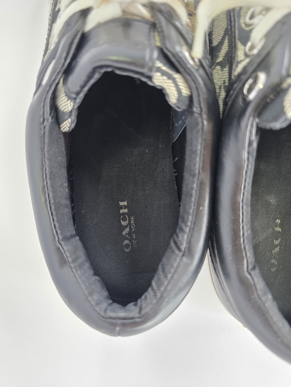 Y2K COACH Women's Francesca C Signature Logo Black Gray Sneakers Size 7.5B - Picture 9 of 16